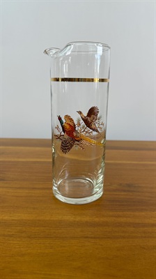 Vintage MCM Martini Pitcher - Mid-Century Pheasants Pitcher- West Virginia Glass Specialty view 7