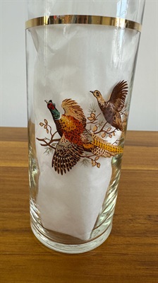 Vintage MCM Martini Pitcher - Mid-Century Pheasants Pitcher- West Virginia Glass Specialty view 8