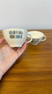 Mid Century Modern Atomic Tea Cups- Retro Vintage Temporama by Canonsburg SET OF 2 view 5