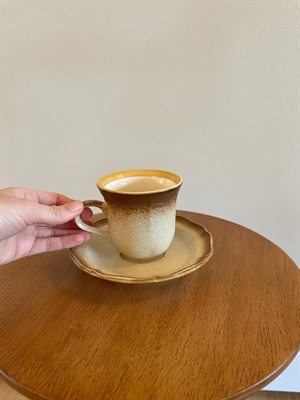 Vintage Mikasa Stoneware Tea Cup and Saucer Set - Mid Century Modern Japan SET OF 3 view 5