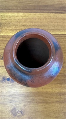 Vintage Handmade Earthenware Pottery Vase -  Sasak Clay Pot Handcrafted  in Indonesia view 4