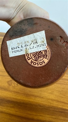 Vintage Handmade Earthenware Pottery Vase -  Sasak Clay Pot Handcrafted  in Indonesia view 5