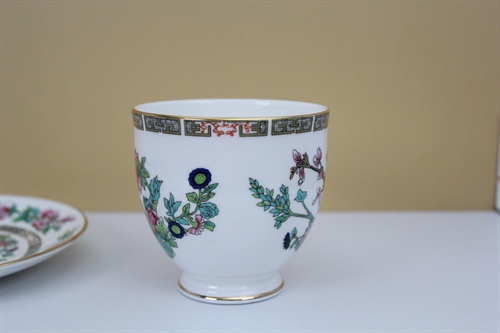 Vintage Bone China Teacup and Saucer | Royal Grafton Indian Tree Pattern view 3