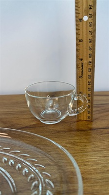 Vintage MCM Cup and Snack Plate - Federal Glass Retro Kitchenware Great for Serving or Snacking view 3