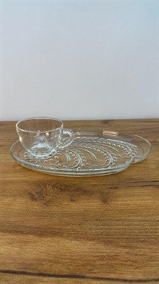 Vintage MCM Cup and Snack Plate - Federal Glass Retro Kitchenware Great for Serving or Snacking view 7