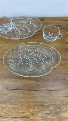 Vintage MCM Cup and Snack Plate - Federal Glass Retro Kitchenware -SET OF 2 view 10