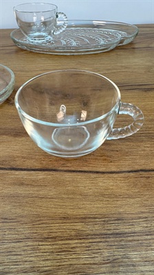 Vintage MCM Cup and Snack Plate - Federal Glass Retro Kitchenware -SET OF 2 view 3