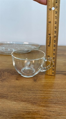 Vintage MCM Cup and Snack Plate - Federal Glass Retro Kitchenware -SET OF 2 view 5