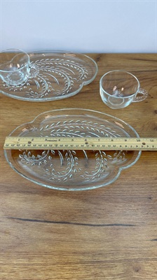 Vintage MCM Cup and Snack Plate - Federal Glass Retro Kitchenware -SET OF 2 view 7