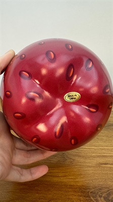 Strawberry Shaped Lithographed Tin Trinket Box Storage Vtg MCM Fruit Tin view 6