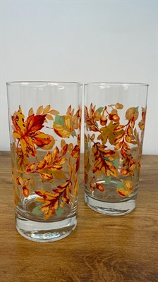 Libbey Crisa Fall Leaf Autumn Drinking Glasses  -SET OF 2 view 4