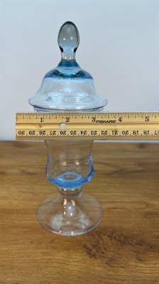 Princess House Inspired Classics Blue Crystal Apothecary Jar with Lid, Candy Jar view 6