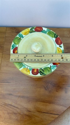 Vintage Apple Cookie Jar or Canister- Beautiful Hand-painted Apple Kitchen Storage Jar Container view 8