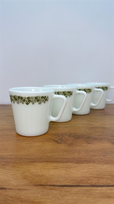 Vintage PYREX Mugs- Spring Blossom/Crazy Daisy Pyrex Mugs, 1970’s Vintage Pyrex -SET OF 4