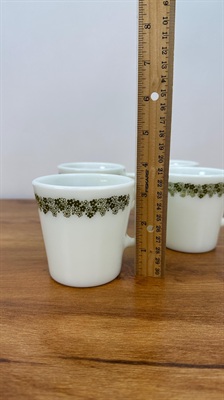 Vintage PYREX Mugs- Spring Blossom/Crazy Daisy Pyrex Mugs, 1970’s Vintage Pyrex -SET OF 4 view 6