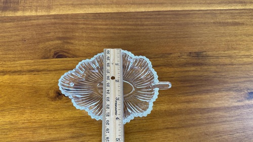 Vintage Glass Leaf Trinket Tray, Jewelry Dish, Candy Dish- Antique Vintage Home Decor 1930's Depression Glass view 3