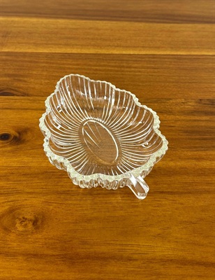 Vintage Glass Leaf Trinket Tray, Jewelry Dish, Candy Dish- Antique Vintage Home Decor 1930's Depression Glass view 5