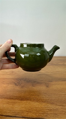 Vintage Mini Hall Teapot- Small Green Ceramic Single Serve Teapot -1950's view 3