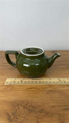 Vintage Mini Hall Teapot- Small Green Ceramic Single Serve Teapot -1950's view 7