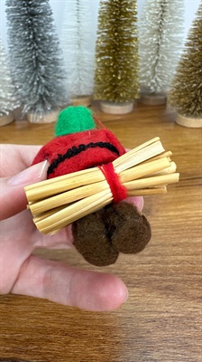 Vintage Gnome Elf Ornament- Christmas Woodland Gnome Tree Decoration view 6