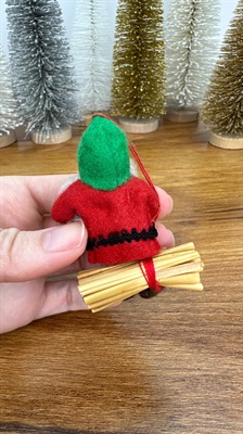 Vintage Gnome Elf Ornament- Christmas Woodland Gnome Tree Decoration view 7