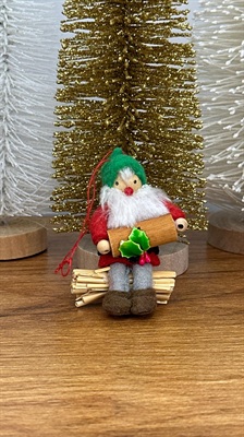 Vintage Gnome Elf Ornament- Christmas Woodland Gnome Tree Decoration view 8