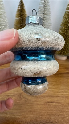 Rare Vintage Christmas Mercury Glass UFO Ornament - Mica Dusted Atomic Bell, Tornado- 1950's Made in U.S.A view 3