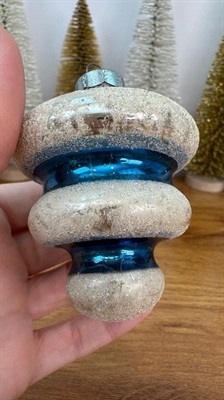 Rare Vintage Christmas Mercury Glass UFO Ornament - Mica Dusted Atomic Bell, Tornado- 1950's Made in U.S.A view 4