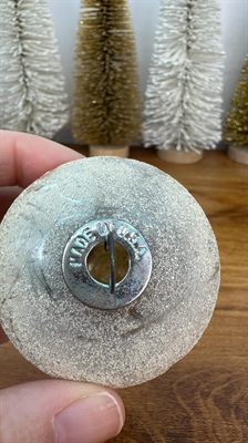 Rare Vintage Christmas Mercury Glass UFO Ornament - Mica Dusted Atomic Bell, Tornado- 1950's Made in U.S.A view 5