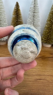 Rare Vintage Christmas Mercury Glass UFO Ornament - Mica Dusted Atomic Bell, Tornado- 1950's Made in U.S.A view 6