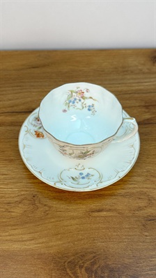 Beautiful Vintage Teacup and Saucer | Demitasse Floral Teacup Embossed with Gold Accents | Rare Find view 3