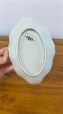 Vintage Trinket Tray, Jewelry Dish- Floral with Gold Rim- Limoges France view 3