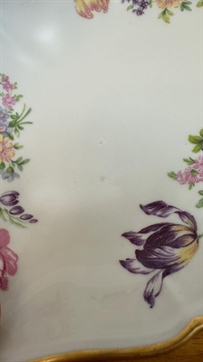 Vintage Trinket Tray, Jewelry Dish- Floral with Gold Rim- Limoges France view 5