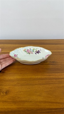 Vintage Trinket Tray, Jewelry Dish- Floral with Gold Rim- Limoges France view 7