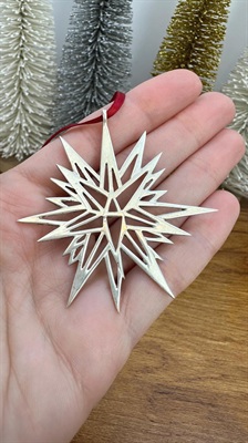 Vintage Sterling Silver Moravian Star Ornament- Hand & Hammer Solid Sterling Silver -925