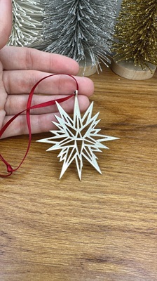 Vintage Sterling Silver Moravian Star Ornament- Hand & Hammer Solid Sterling Silver -925 view 2
