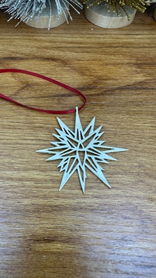 Vintage Sterling Silver Moravian Star Ornament- Hand & Hammer Solid Sterling Silver -925 view 4