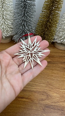 Vintage Sterling Silver Moravian Star Ornament- Hand & Hammer Solid Sterling Silver -925 view 5