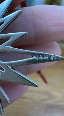 Vintage Sterling Silver Moravian Star Ornament- Hand & Hammer Solid Sterling Silver -925 view 7