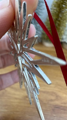 Vintage Sterling Silver Moravian Star Ornament- Hand & Hammer Solid Sterling Silver -925 view 8