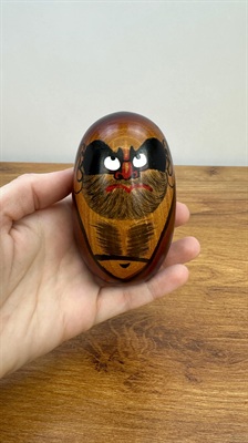 Vintage Daruma Kokeshi Doll -Traditional Wooden Handcrafted Japanese Figure- Zen, Good Luck Perseverance