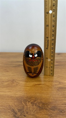 Vintage Daruma Kokeshi Doll -Traditional Wooden Handcrafted Japanese Figure- Zen, Good Luck Perseverance view 3