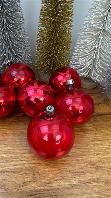 10 Vintage Mercury Glass Ornaments - Handblown Glass Ornaments -Red Glass Christmas- Made in Poland view 3