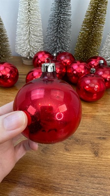 10 Vintage Mercury Glass Ornaments - Handblown Glass Ornaments -Red Glass Christmas- Made in Poland view 4