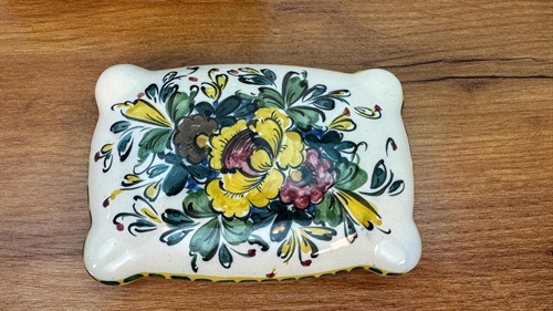 Vintage Jewelry Trinket Box | Portuguese Keepsake Box | Hand Painted Signed Made in Portugal view 7