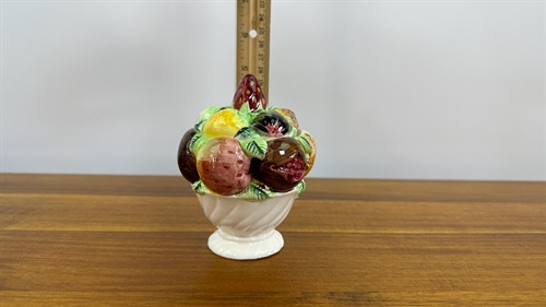 Vintage 1950's Jam Jar, Sugar Dish-  Mid-Century Lefton  Porcelain Hand Painted Container view 5