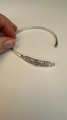 Vintage Scottish Sterling Silver Kit Heath Bangle | Charles Rennie Mackintosh Style | Silver Bangle Bracelet- 925 view 9