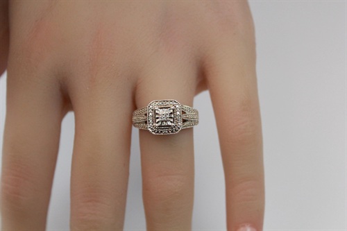 Vintage Art Deco Style Diamond Ring | Sterling Silver-925 Natural Diamonds | Engagement, Wedding, Promise Ring -Size 6 view 6