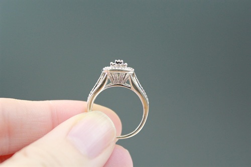 Vintage Art Deco Style Diamond Ring | Sterling Silver-925 Natural Diamonds | Engagement, Wedding, Promise Ring -Size 6 view 7