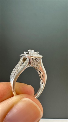 Vintage Art Deco Style Diamond Ring | Sterling Silver-925 Natural Diamonds | Engagement, Wedding, Promise Ring -Size 6 view 8